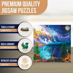 Wooden Jigsaw Puzzle Scenery Animal Unique Pieces Family Game