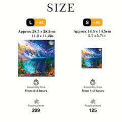 Wooden Jigsaw Puzzle Scenery Animal Unique Pieces Family Game