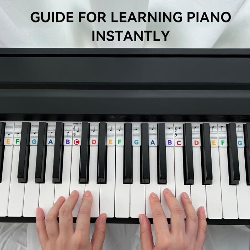 Piano Notes Guide Silicone Labels 88 Keys Full Size Piano No Stickers Required