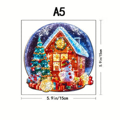 Wooden Christmas House Jigsaw Puzzle Adult Children Creative Gift