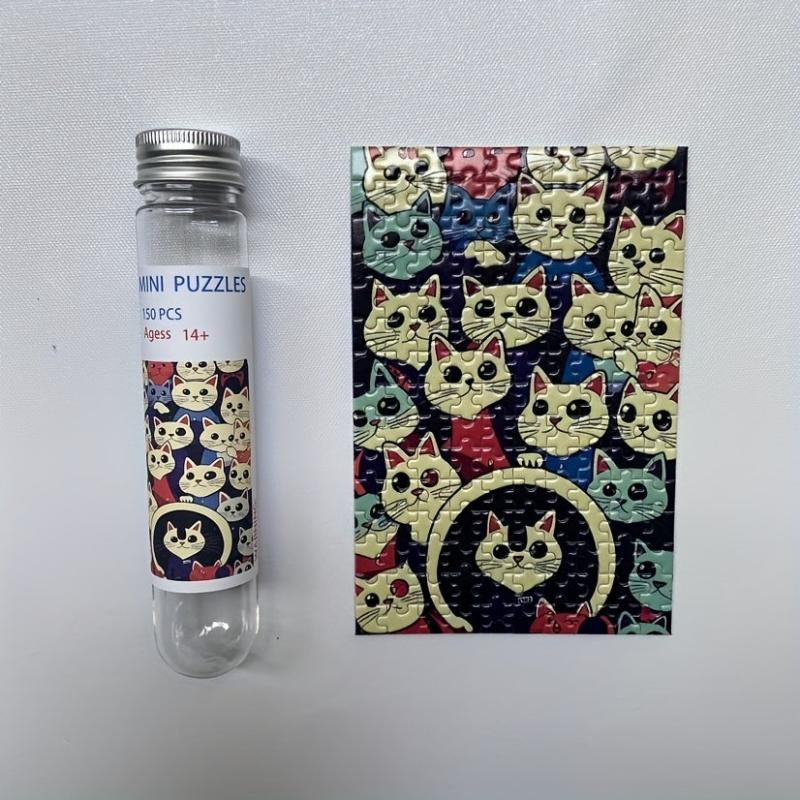 150pcs Mini Test Tube Puzzle Painting Jigsaw Cat