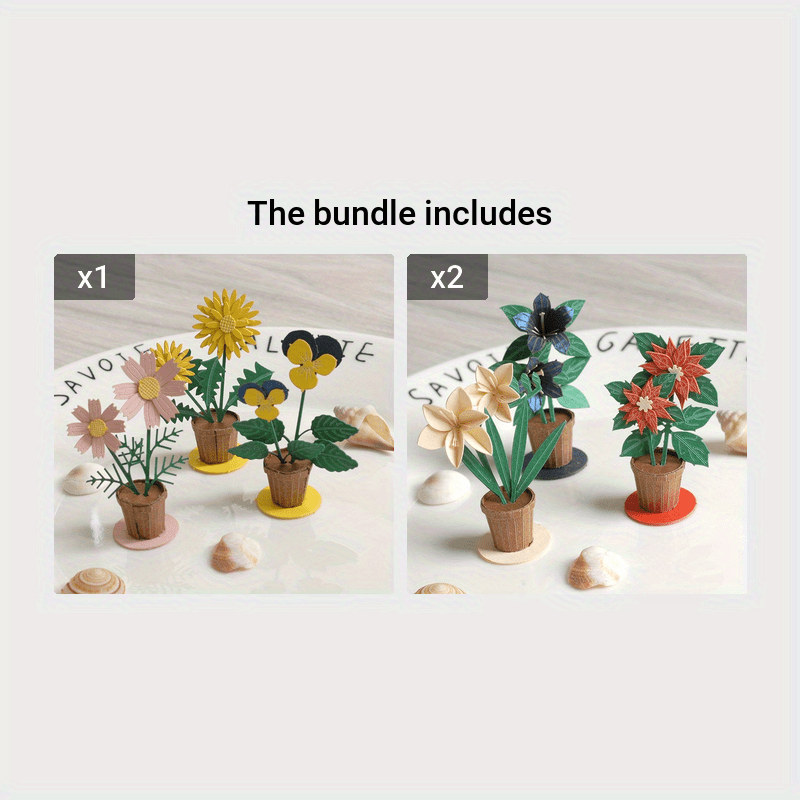 3D Flowerpot Jigsaw Puzzle Model Building Kit Educational Toys