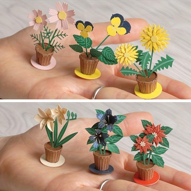 3D Flowerpot Jigsaw Puzzle Model Building Kit Educational Toys