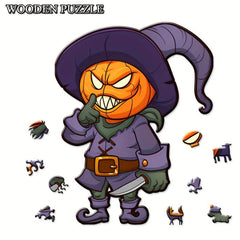 Wooden Halloween Jigsaw Puzzle Toy for Adults and Children