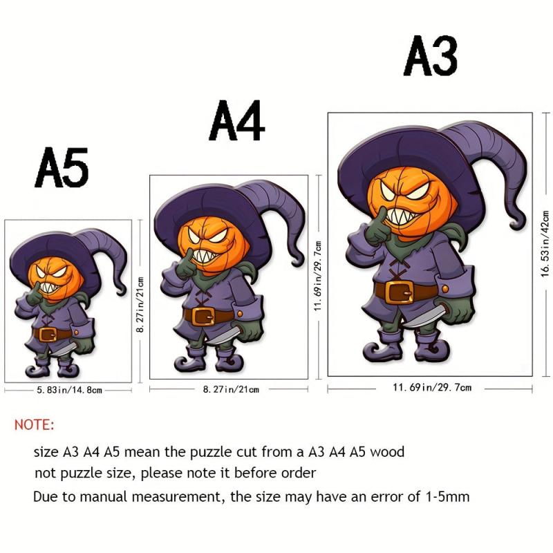 Wooden Halloween Jigsaw Puzzle Toy for Adults and Children