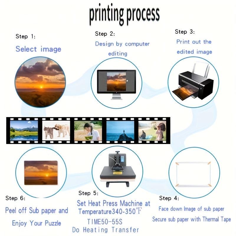 10 Sets Blank Puzzle Heat Press DIY Puzzle Blanks Custom Puzzles