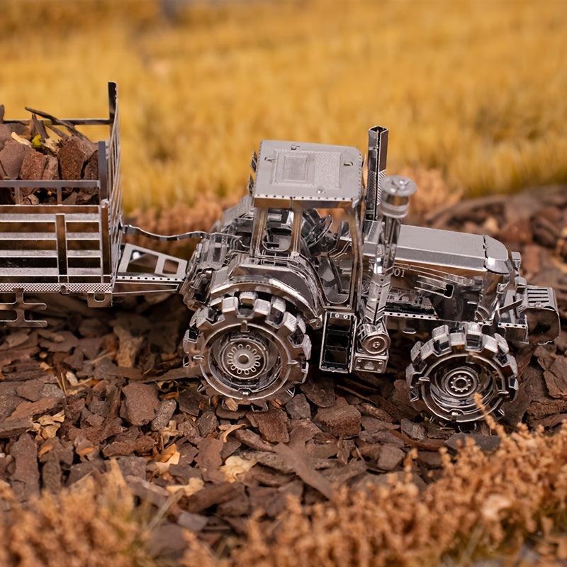 Metal 3D Puzzle DIY Engineering Vehicle Tractor Harvester Sugarcane