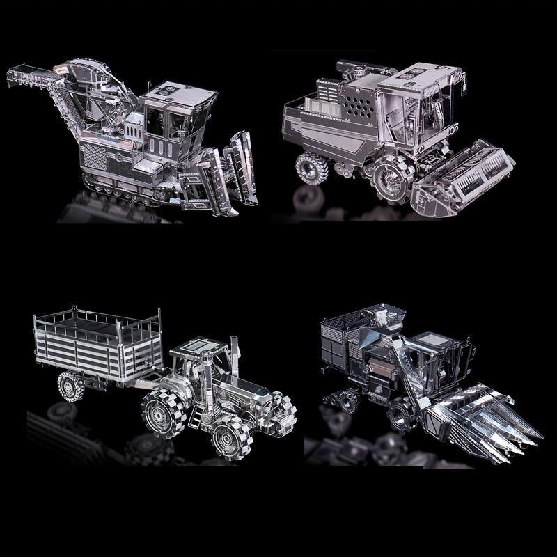 Metal 3D Puzzle DIY Engineering Vehicle Tractor Harvester Sugarcane