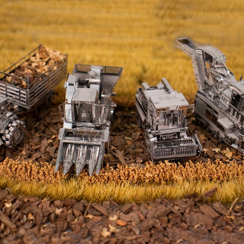 Metal 3D Puzzle DIY Engineering Vehicle Tractor Harvester Sugarcane