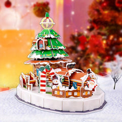 Christmas 3D Jigsaw Puzzle Train Tree Snowman House DIY Puzzle