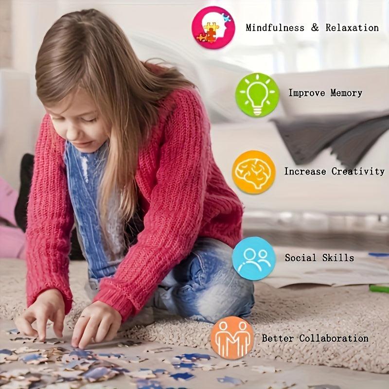Wooden Landscape Painting Puzzle: Creative Stress Relief for Adults & Children