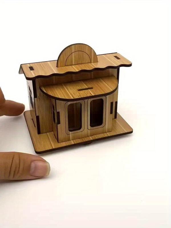 3D Wooden Puzzle Building Kit DIY Brain Teaser Model