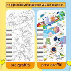 Doodle Scroll Tape Measure 4 in 1 Height Graffiti Scroll 6 Crayon Painting Paper