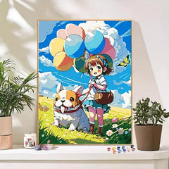 DIY Cartoon Anime Digital Painting Bedroom Decoration