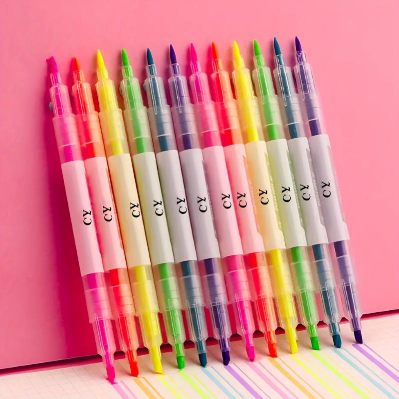 6 Dual Ended Marker Highlighters - Essential for Internet Stars & Students