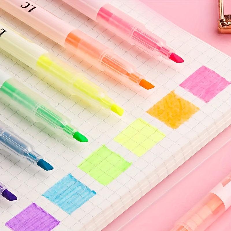 6 Dual Ended Marker Highlighters - Essential for Internet Stars & Students