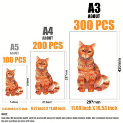 Orange Cat Wooden Puzzle With Box