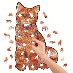 Orange Cat Wooden Puzzle With Box