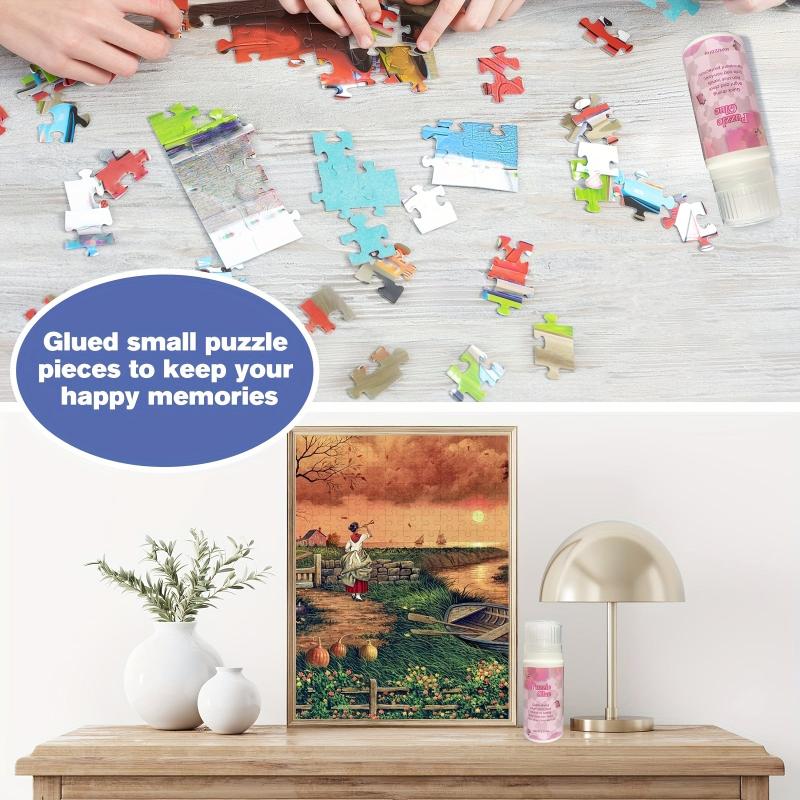 Water Soluble Jigsaw Puzzle Glue Kit, Non-Toxic Craft Glue for 1000 Pieces