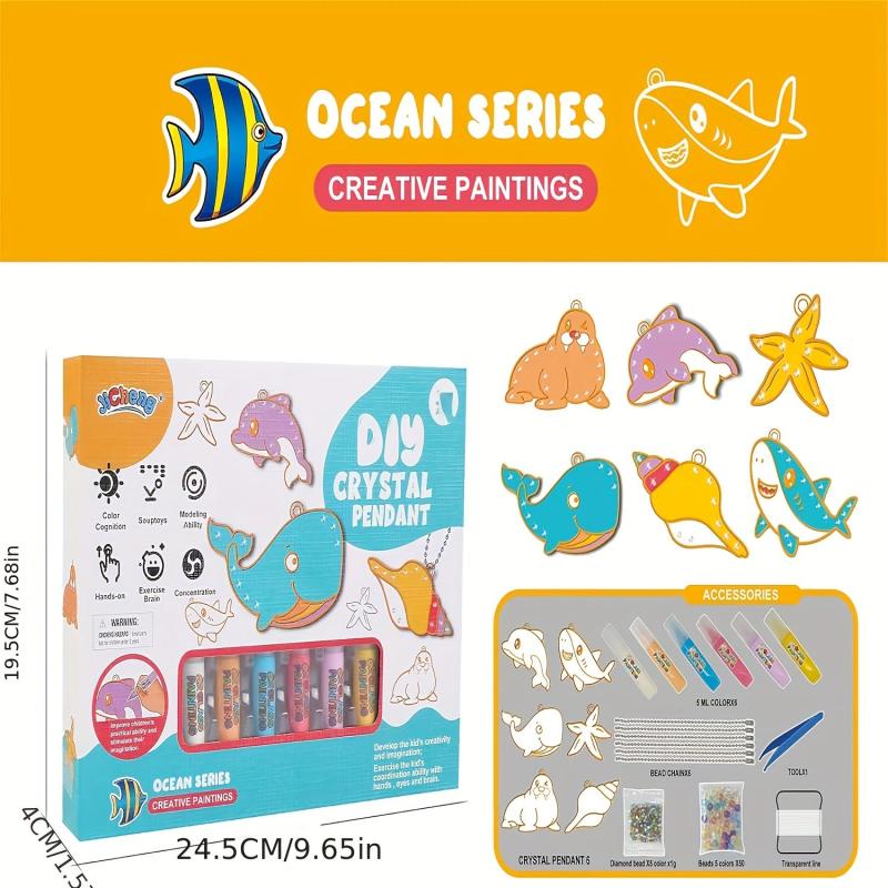 DIY Crystal Glue Painting 3D Baking Graffiti Coloring Toy
