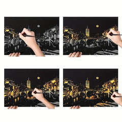 2pcs Scratch Art Rainbow Scratch Paper for Adults