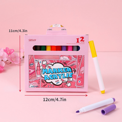 12 Acrylic Marker Pen Water-based Paint Pen