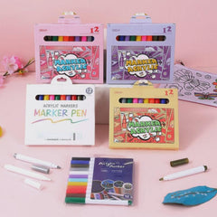 12 Acrylic Marker Pen Water-based Paint Pen