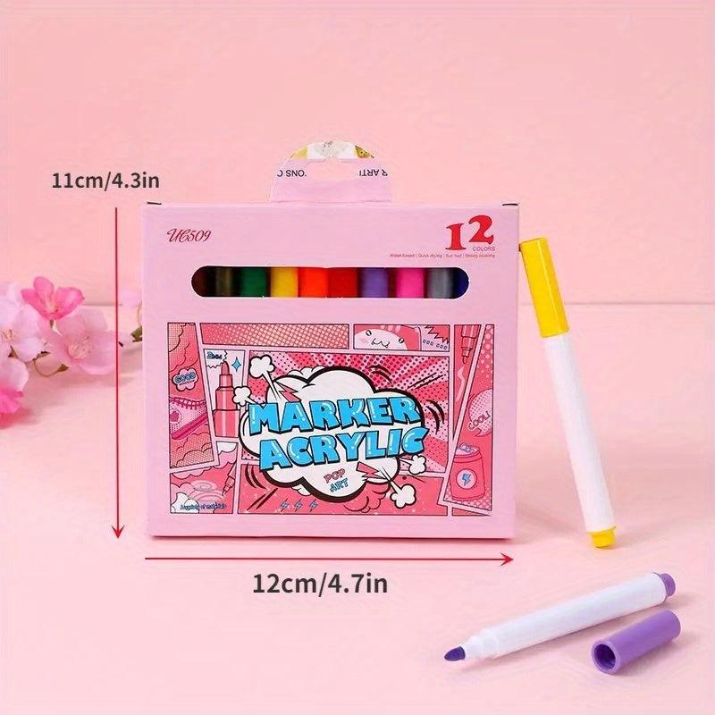 12 Acrylic Marker Pen Water-based Paint Pen