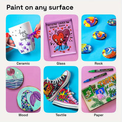 18 Acrylic Paint Pens for Rock Painting Waterproof Paint Markers DIY Craft