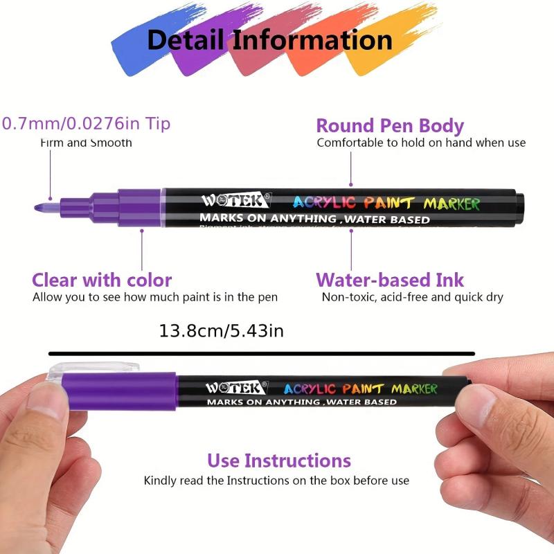 18 Acrylic Paint Pens for Rock Painting Waterproof Paint Markers DIY Craft