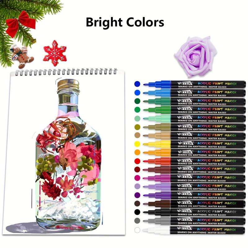 18 Acrylic Paint Pens for Rock Painting Waterproof Paint Markers DIY Craft