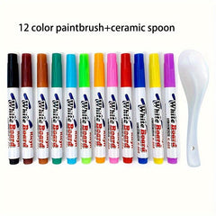 12-Color Water Painting Pens Spoon Set Magic Floating Pens Erasable Whiteboard