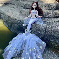 Mermaid Wedding Dress Doll Girl Birthday Gift Plush Princess Doll
