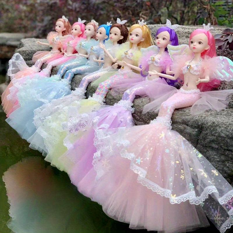 Mermaid Wedding Dress Doll Girl Birthday Gift Plush Princess Doll