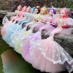 Mermaid Wedding Dress Doll Girl Birthday Gift Plush Princess Doll