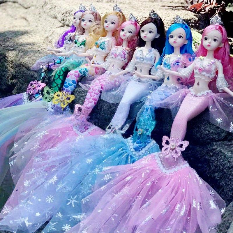 Mermaid Wedding Dress Doll Girl Birthday Gift Plush Princess Doll