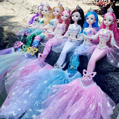 Mermaid Wedding Dress Doll Girl Birthday Gift Plush Princess Doll