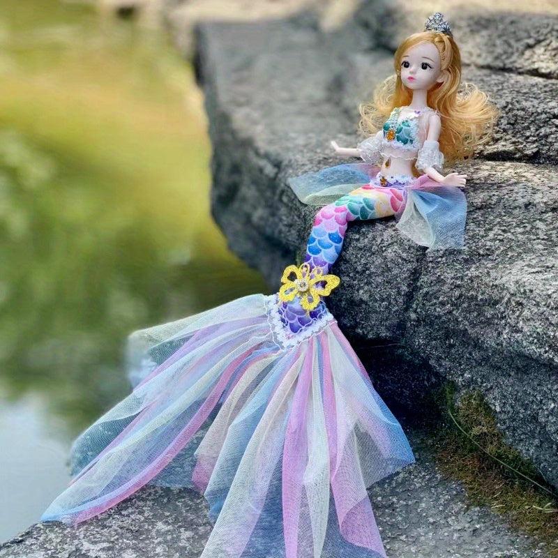 Mermaid Wedding Dress Doll Girl Birthday Gift Plush Princess Doll