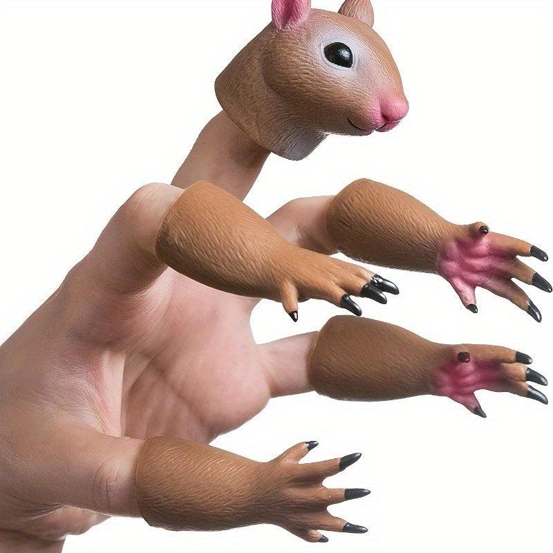 Squirrel Finger Hand Puppet Animal Doll Plaything Gift
