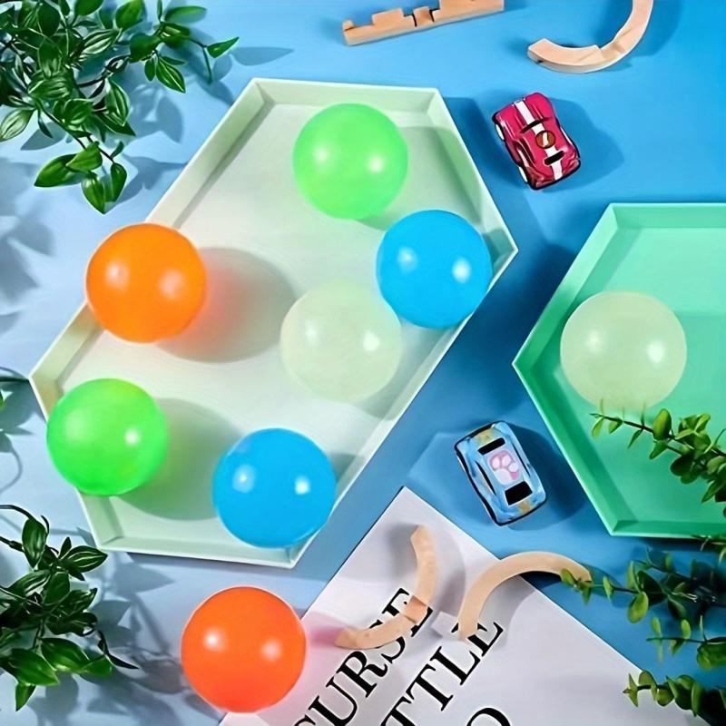 Glow Sticky Ceiling Balls Stress Balls for Kids & Adults