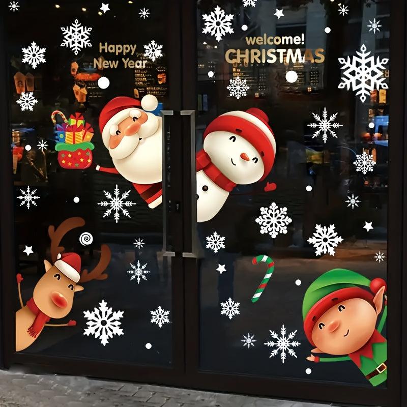 94pcs Christmas Snowflake Window Clings Stickers Xmas Decals Decorations Holiday