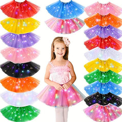 LED Light Flower Princess Tutu Skirt Fairy Costume For Girl