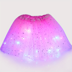LED Light Flower Princess Tutu Skirt Fairy Costume For Girl