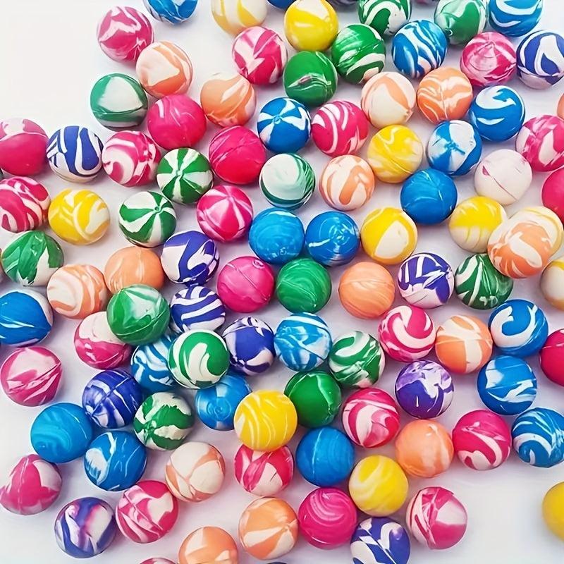 20pcs Rubber Bouncing Ball Fun Toy Jumping Fan Neon Rotating Sports Game