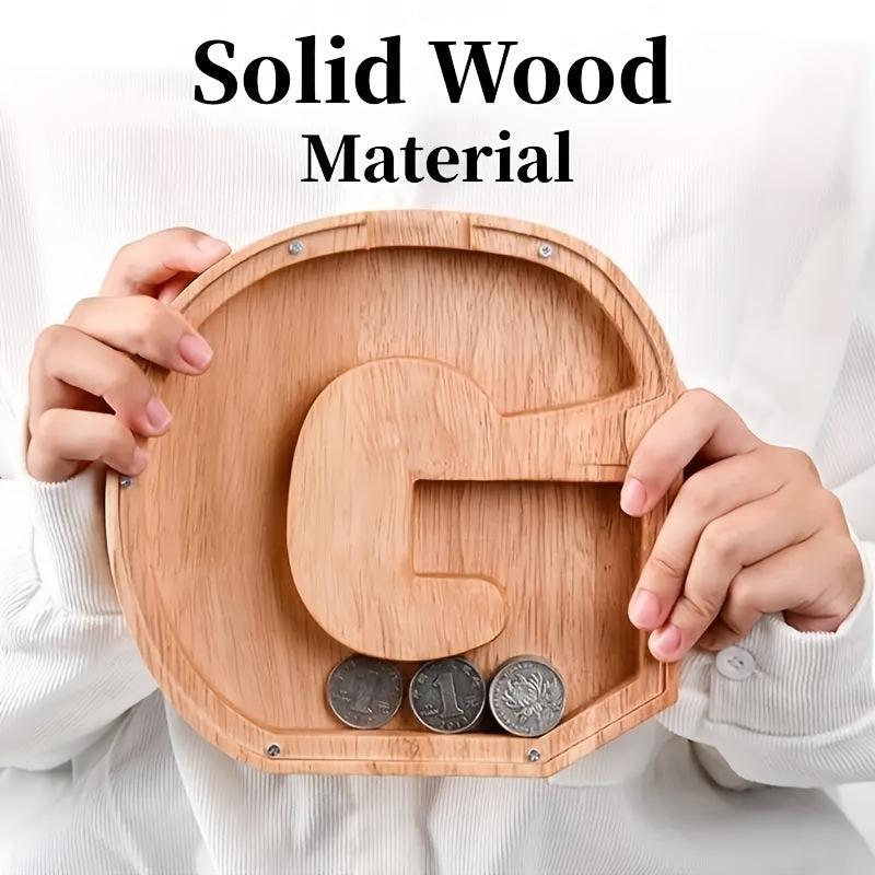 Wooden Letter Piggy Bank Glass Coin Piggy Bank