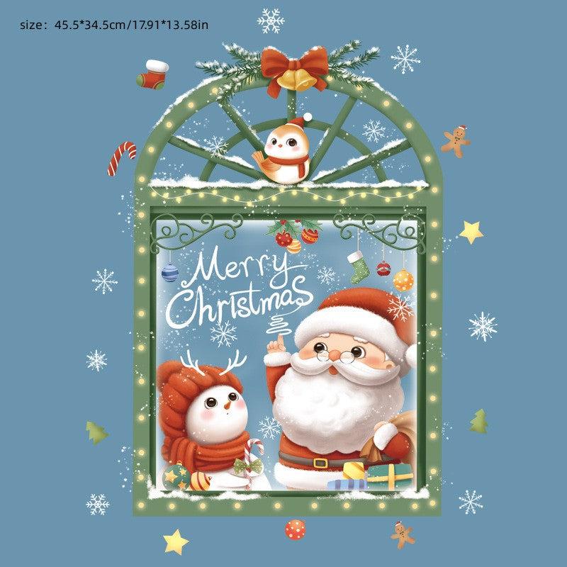 Christmas Window Wall Stickers Snowflake Cookies Candy Old Man PVC Wall Stickers