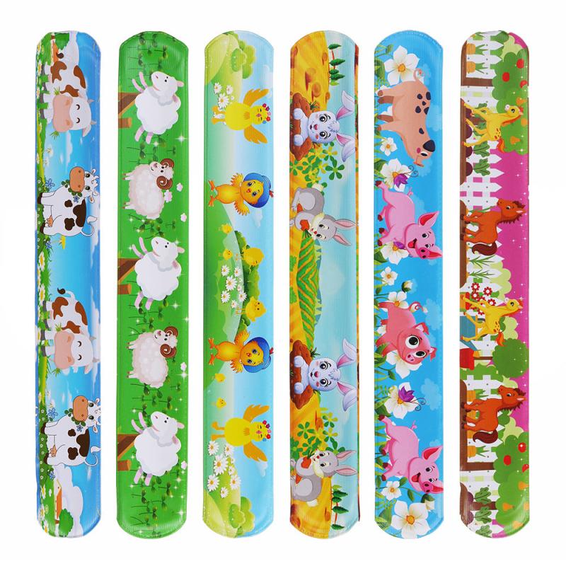 6 Pack Farm Animal PVC Pat Rings for Kids' Birthdays