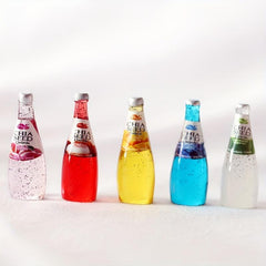 5pcs Resin Doll House Toys Juice Drink & Wine Bottle Micro Food Props