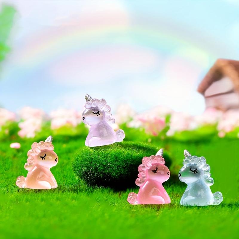 6pcs Animal Dolls Micro Landscape DIY Unicorn Car Assembly Accessories
