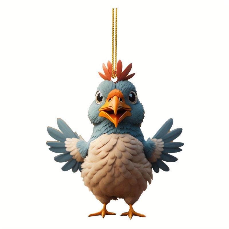 Rooster Series Christmas Tree Pendant Acrylic Decorations Toy